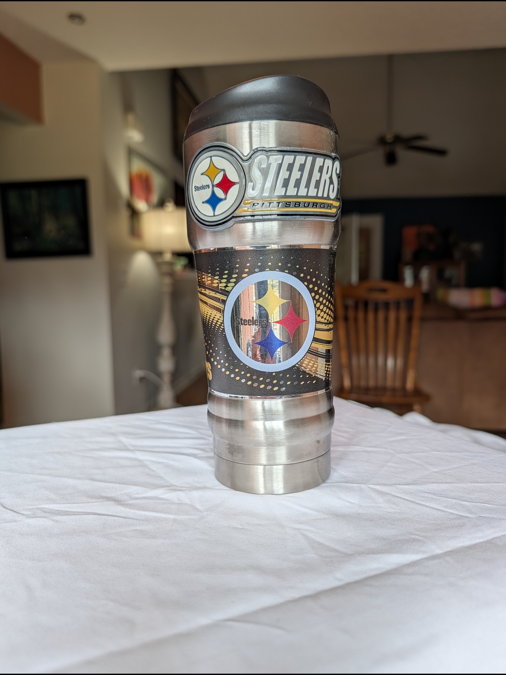 NFL Pittsburgh Steelers Stainless Steel Tumbler - Black, Silver, Gold